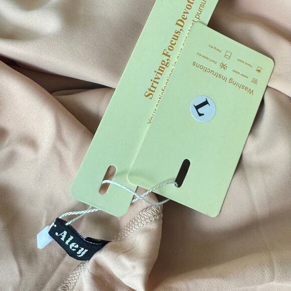 NEW Ashir Aley Royal Blue Cut Out Lace over Nude V-Neck Hi-Lo Dress Women's Sz L - Picture 6 of 9